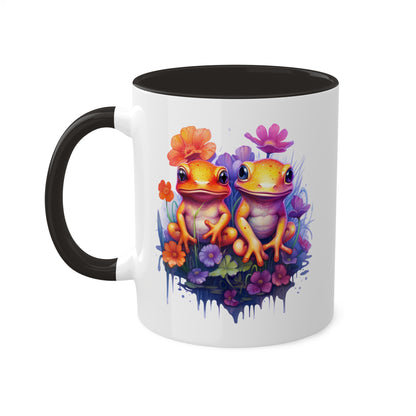 Two Adorable Little Frogs Sitting Peacefully - 11 oz Colorful Coffee Mug