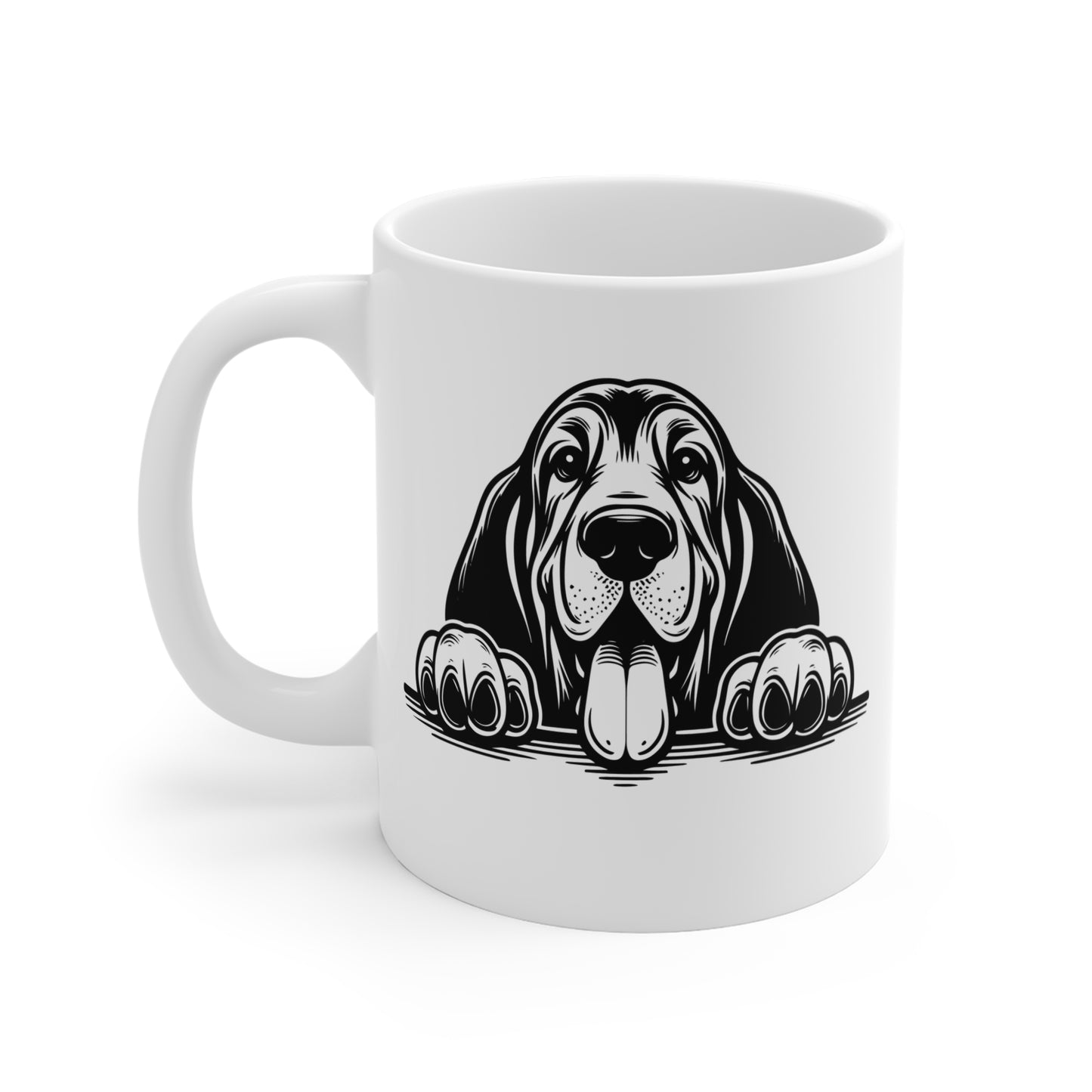 Taza de cerámica de 11 oz con diseño de perro sabueso