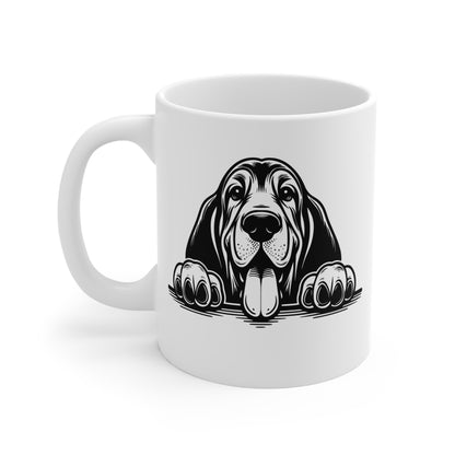 Taza de cerámica de 11 oz con diseño de perro sabueso