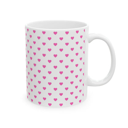 Pink Hearts Pattern - Breast Cancer Awareness Mug (11oz, 15oz)