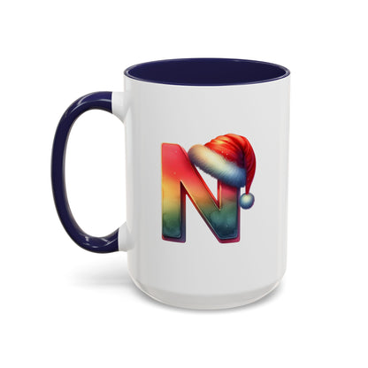 Taza con la letra "N" del alfabeto navideño (11, 15 oz)