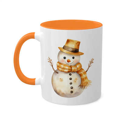 Cute Golden Yellow Christmas Snowman - 11 oz Holiday Gift Mug