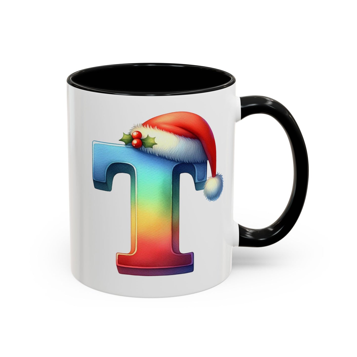 "T" Christmas Alphabet Letter - Holiday Gift Mug (11, 15oz)