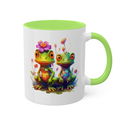 Two Adorable Little Frogs - 11oz Colorful Coffee Mug