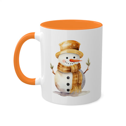 Cute Golden Yellow Christmas Snowman - 11 oz Holiday Gift Mug