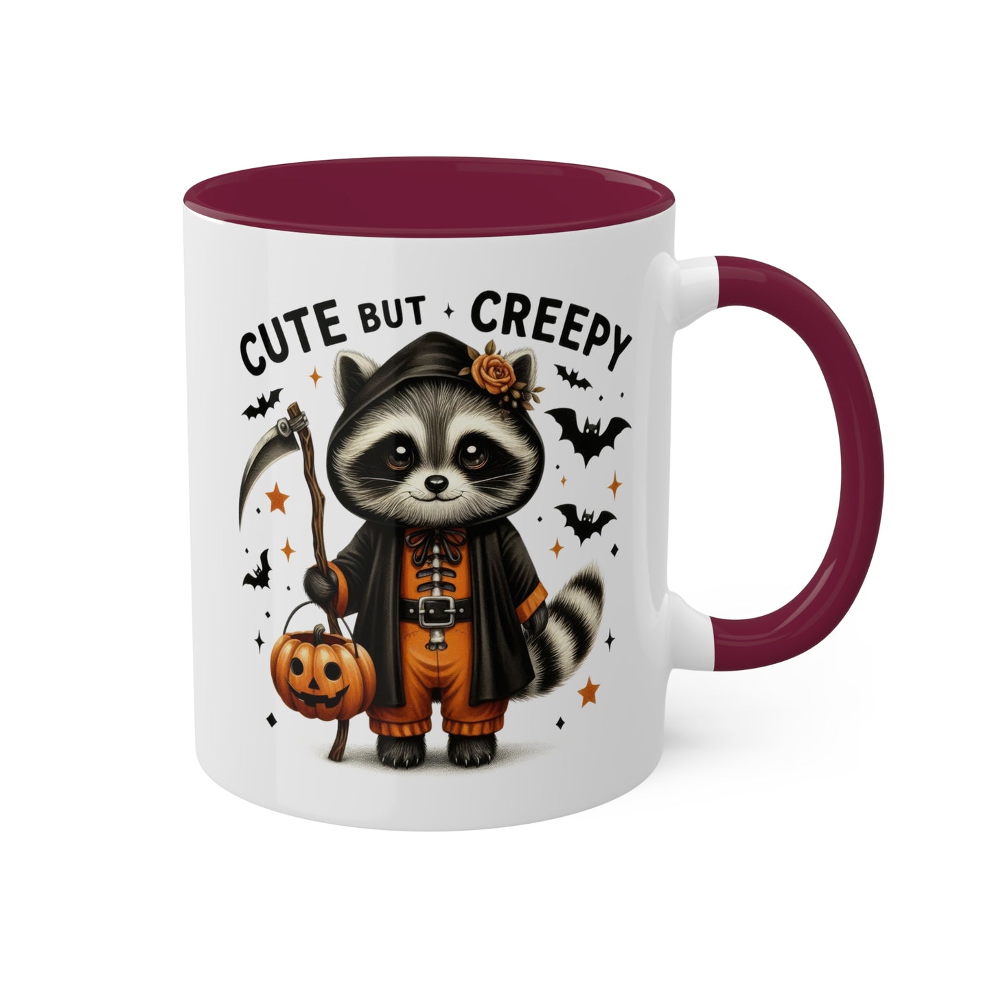 Cute But Creepy With Adorable Raccoon - 11oz Colorful Halloween Mug