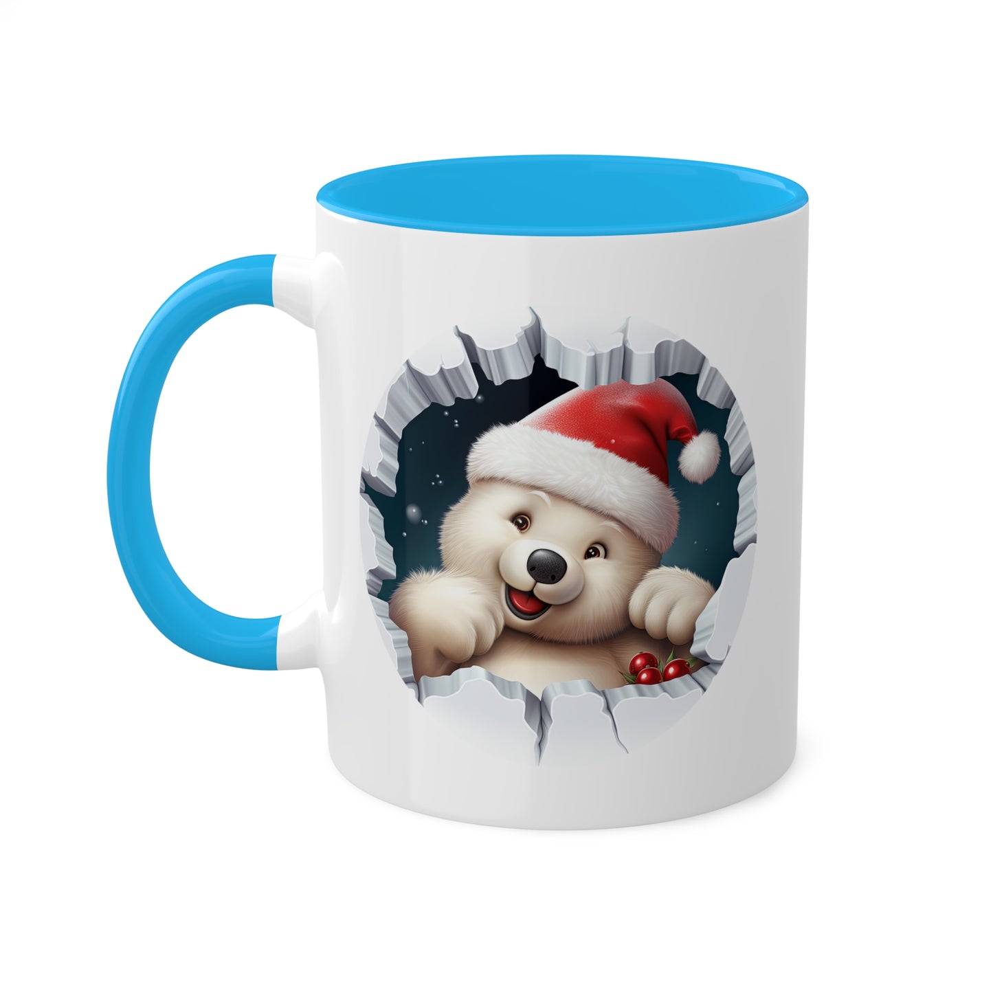 Lindo oso polar navideño: taza de regalo navideña de 11 oz