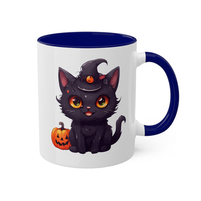 Cute Kawaii Kitty Cat - 11oz Colorful Halloween Mug