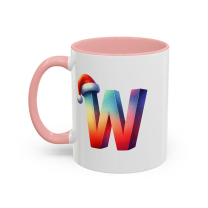 Taza con la letra "W" del alfabeto navideño (11, 15 oz)