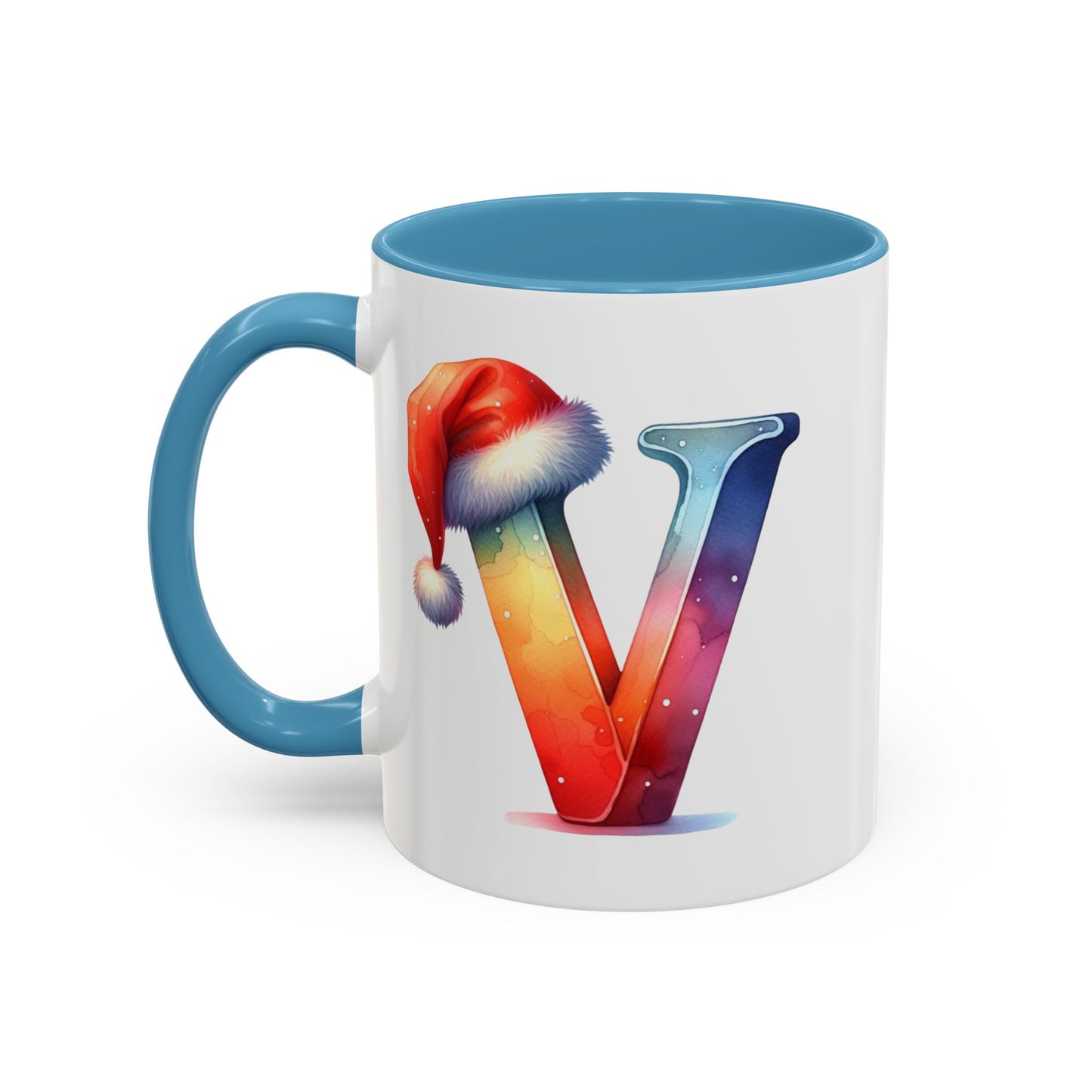 "V" Christmas Alphabet Letter - Holiday Gift Mug (11, 15oz)