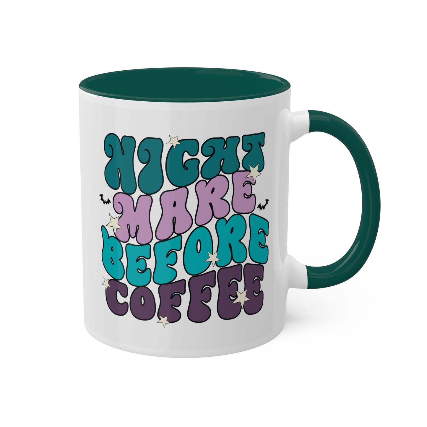 Nightmare Before Coffee - 11oz Colorful & Fun Halloween Mug - Retro Style