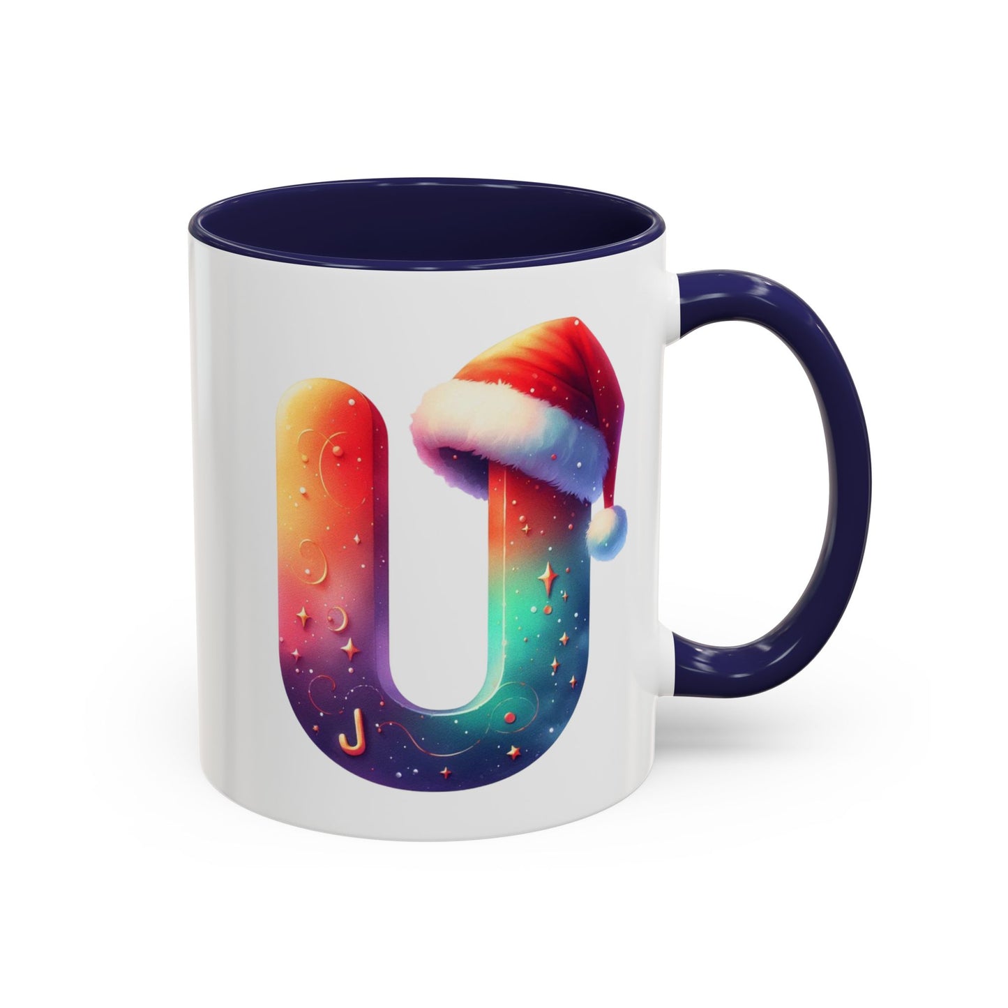 "U" Christmas Alphabet Letter - Holiday Gift Mug (11, 15oz)