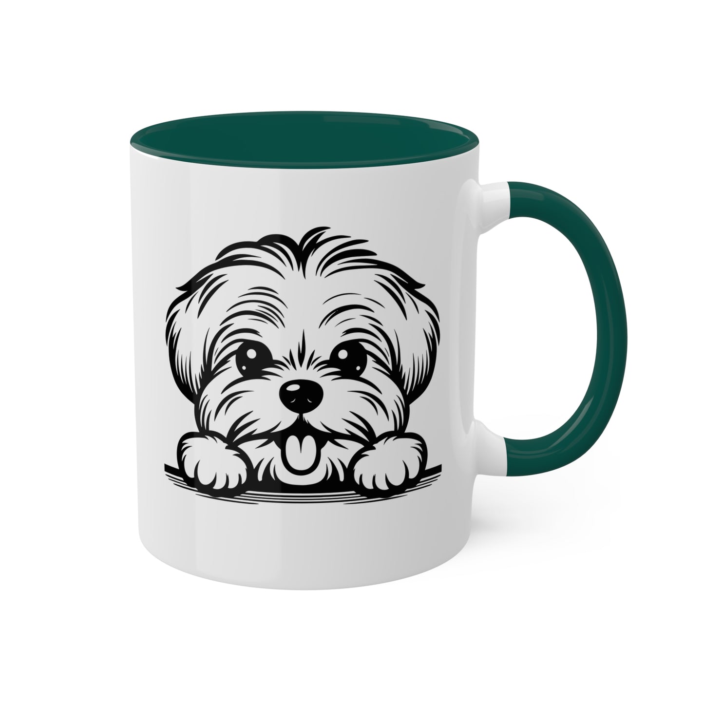 Taza de café con cara de perro maltés, regalo, taza colorida de 11 oz