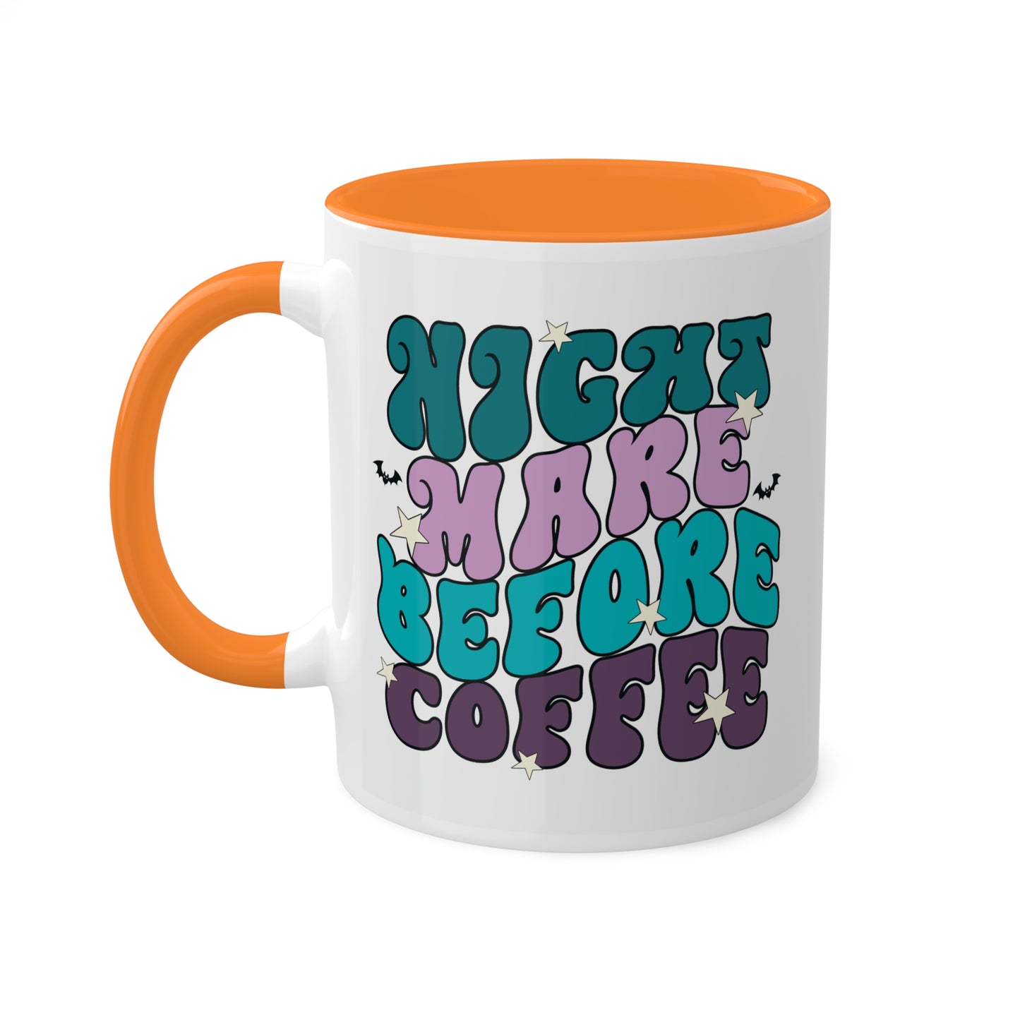 Nightmare Before Coffee - 11oz Colorful & Fun Halloween Mug - Retro Style