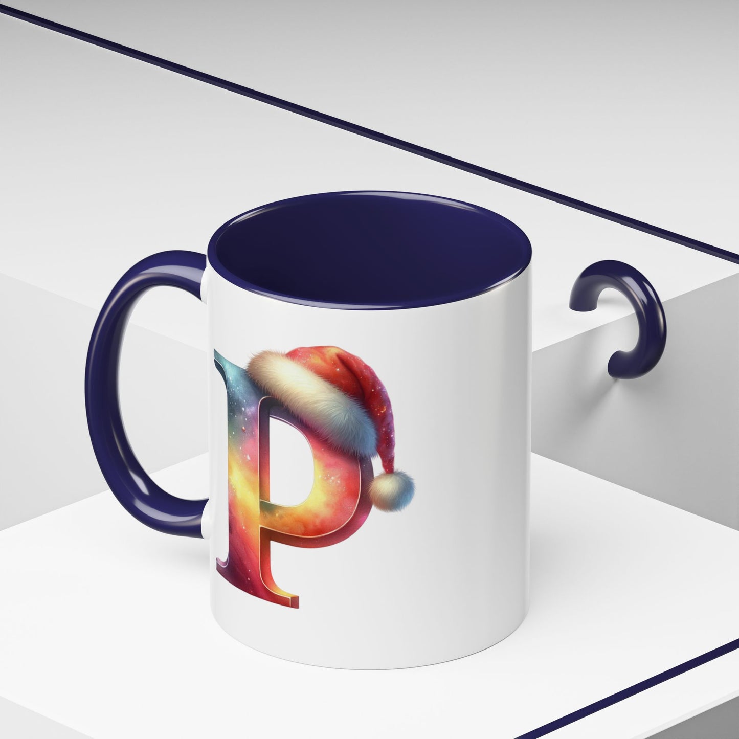 Taza con la letra "P" del alfabeto navideño (11, 15 oz)