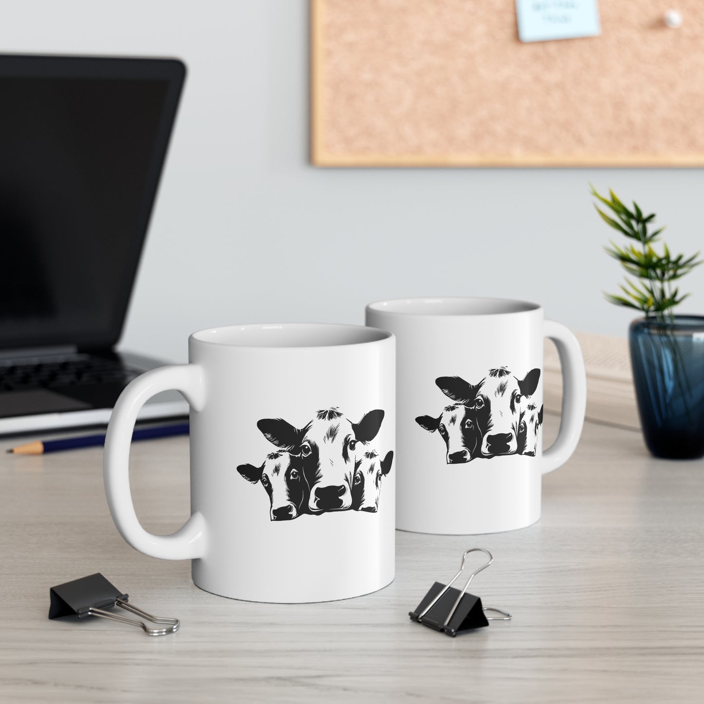 Tres vacas lindas - Taza de café de cerámica de 11 oz