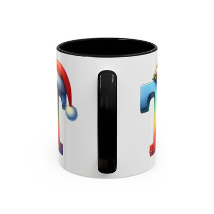 "T" Christmas Alphabet Letter - Holiday Gift Mug (11, 15oz)