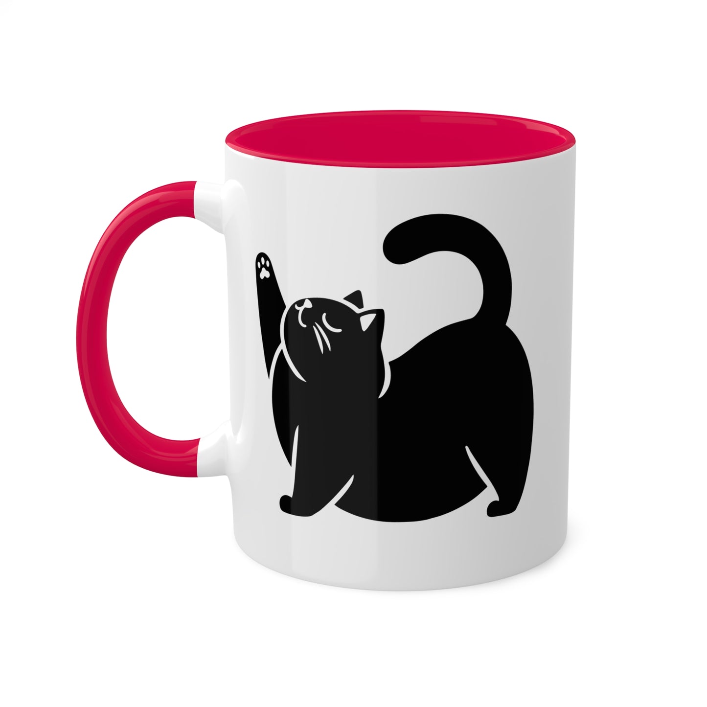 Cute Chunky Yoga Cat Stretching - 11 oz Colorful Mug