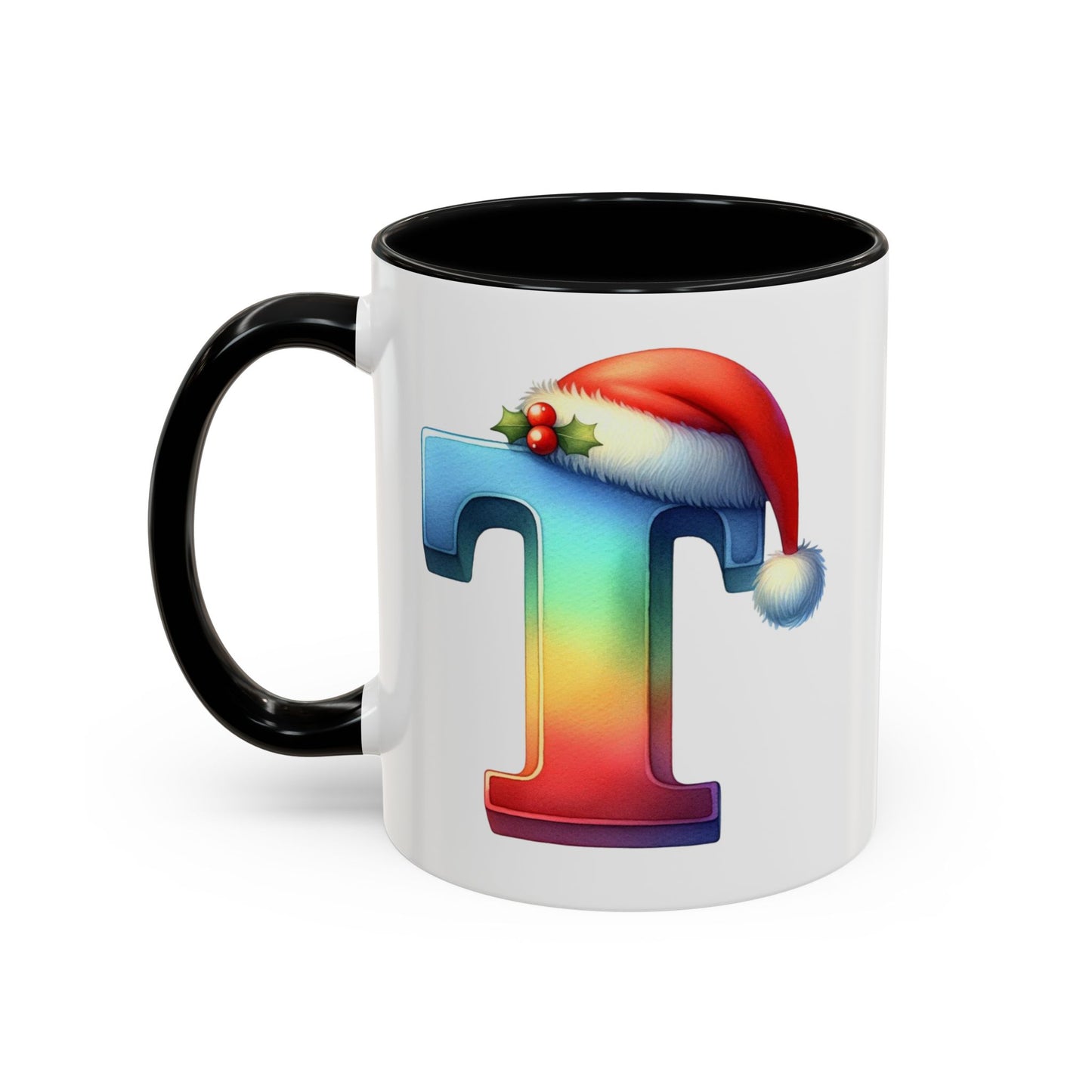 "T" Christmas Alphabet Letter - Holiday Gift Mug (11, 15oz)