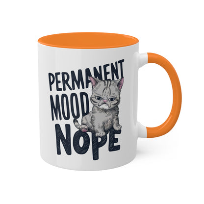 ESTADO DE ÁNIMO PERMANENTE Nope - Taza de café colorida de 11 oz