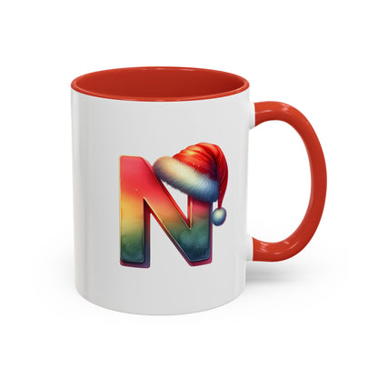 Taza con la letra "N" del alfabeto navideño (11, 15 oz)