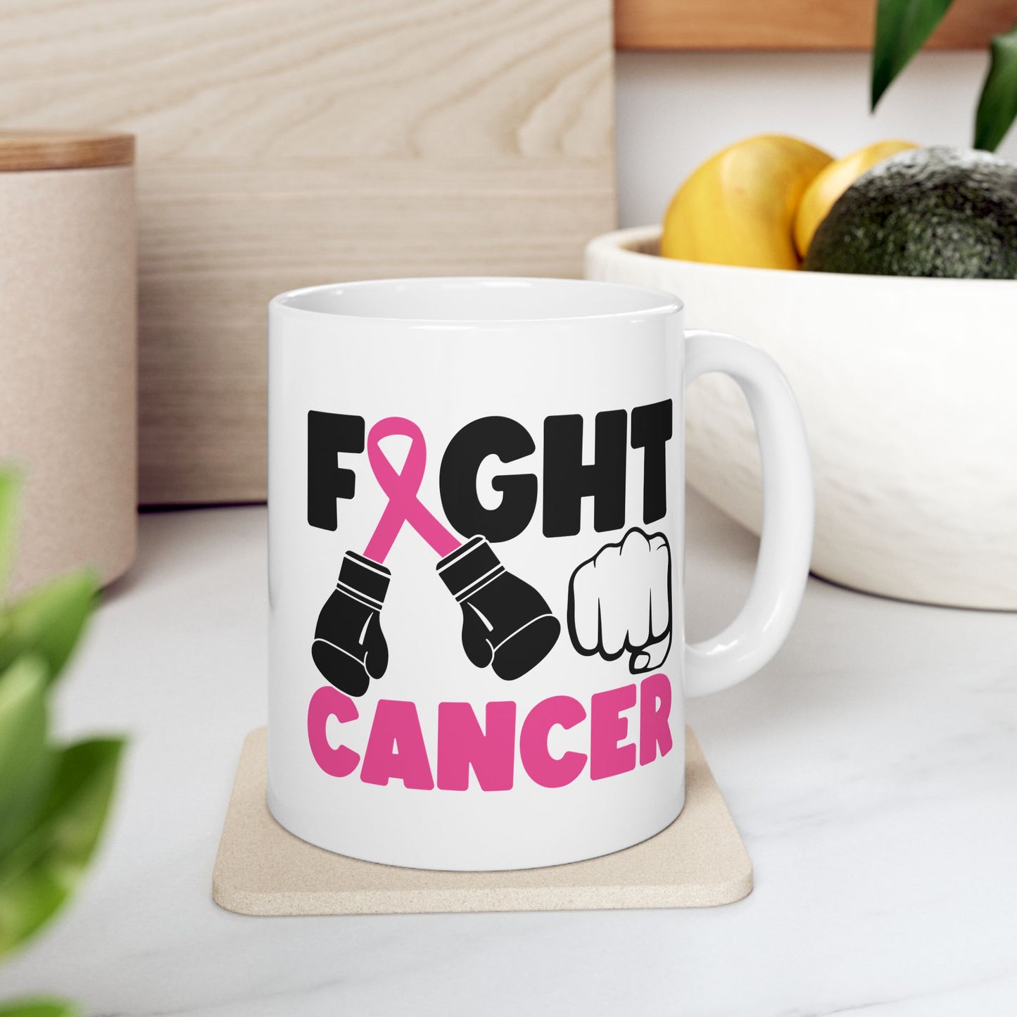 Fight Cancer - Pink Breast Cancer Awareness Coffee Mug (11oz, 15oz)