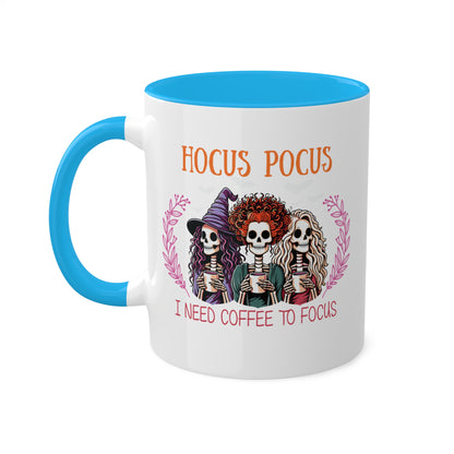 Hocus Pocus I Need Coffee To Focus - 11oz Colorful Halloween Mug