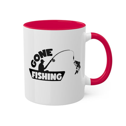 Gone Fishing On A Boat - 11oz Colorful & Fun Gift Mug