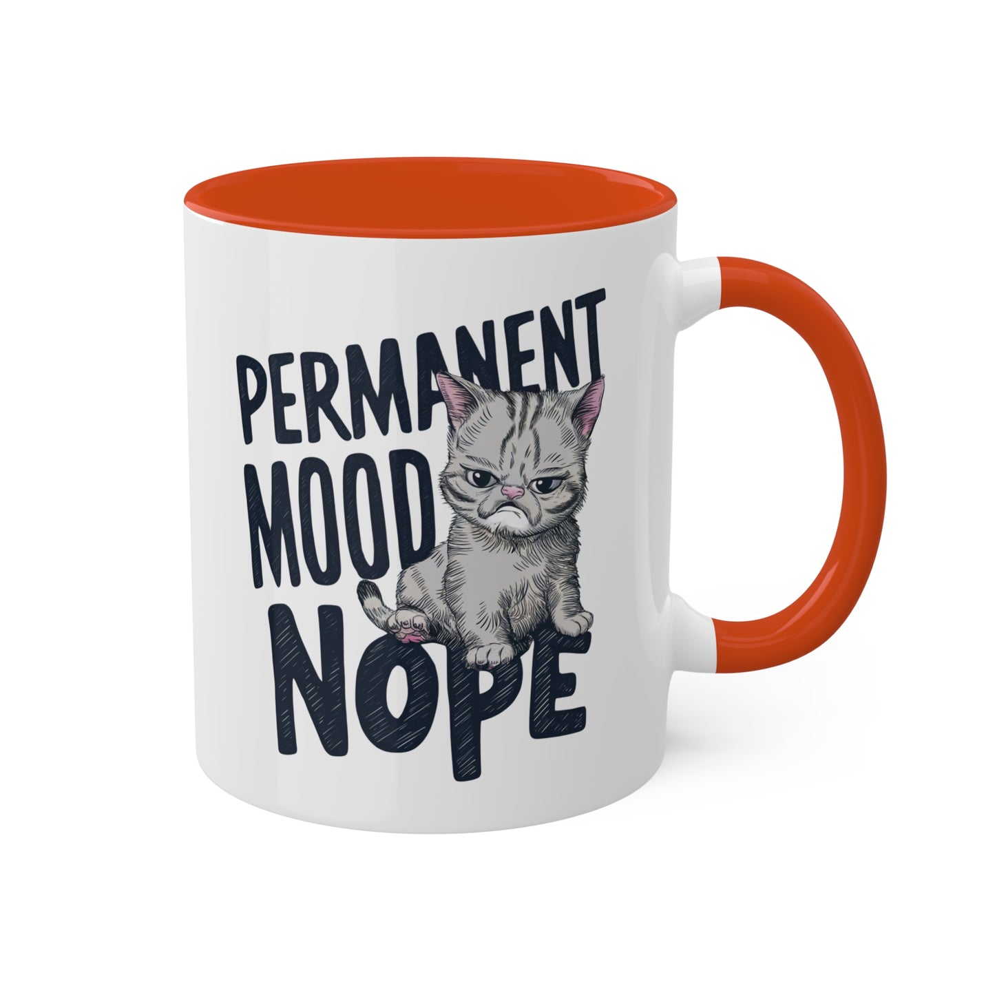 ESTADO DE ÁNIMO PERMANENTE Nope - Taza de café colorida de 11 oz