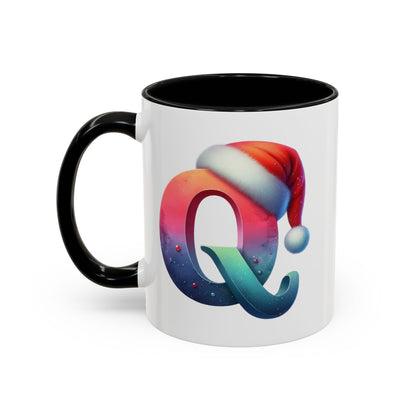 Taza con la letra "Q" del alfabeto navideño (11, 15 oz)