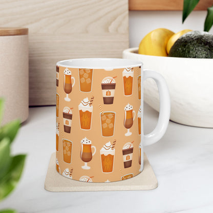 Fall Pattern Thanksgiving Coffee Gift Mug (11oz, 15oz)