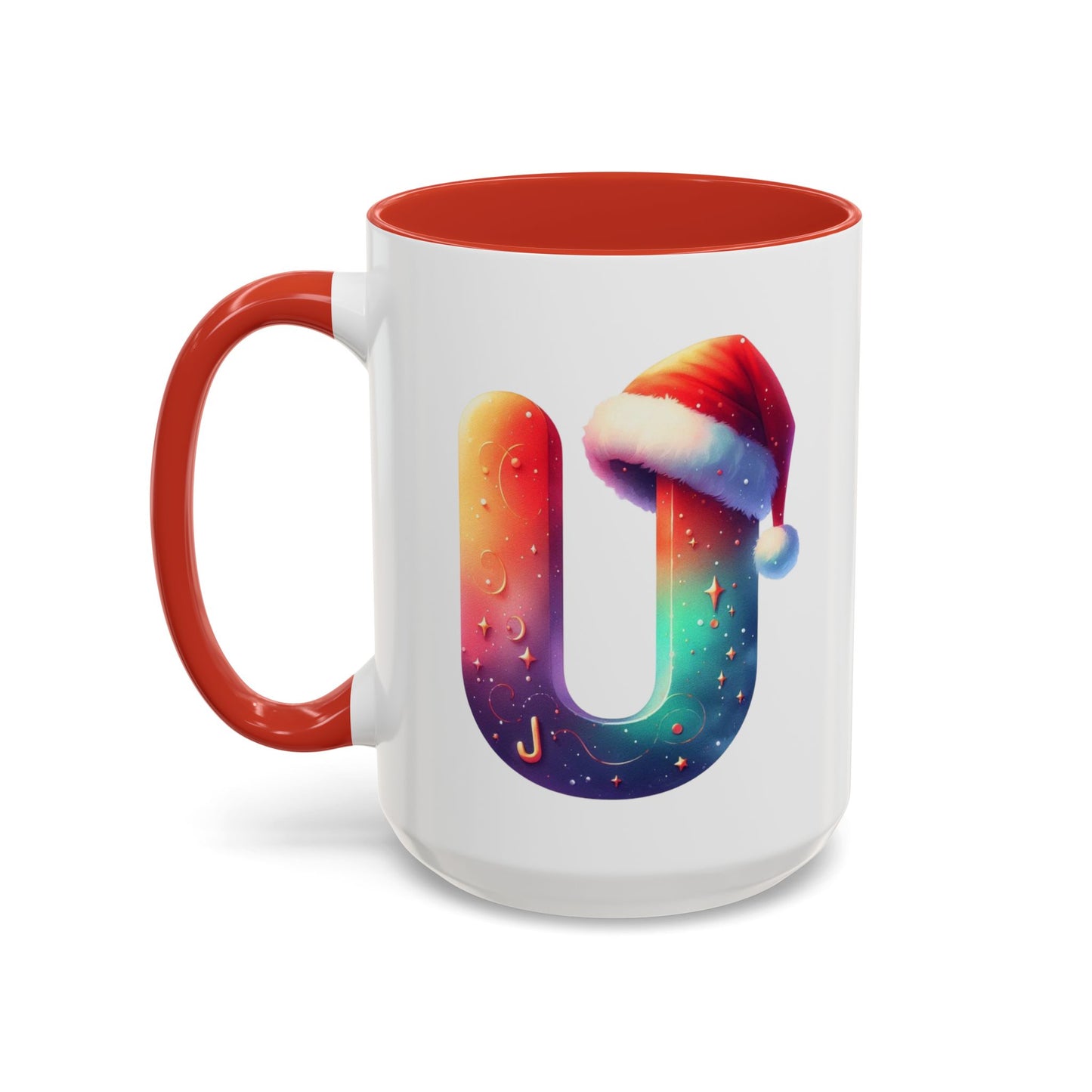 "U" Christmas Alphabet Letter - Holiday Gift Mug (11, 15oz)