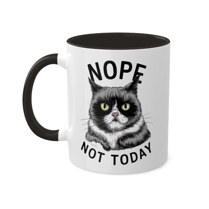 No, hoy no - Taza de café colorida de 11 oz