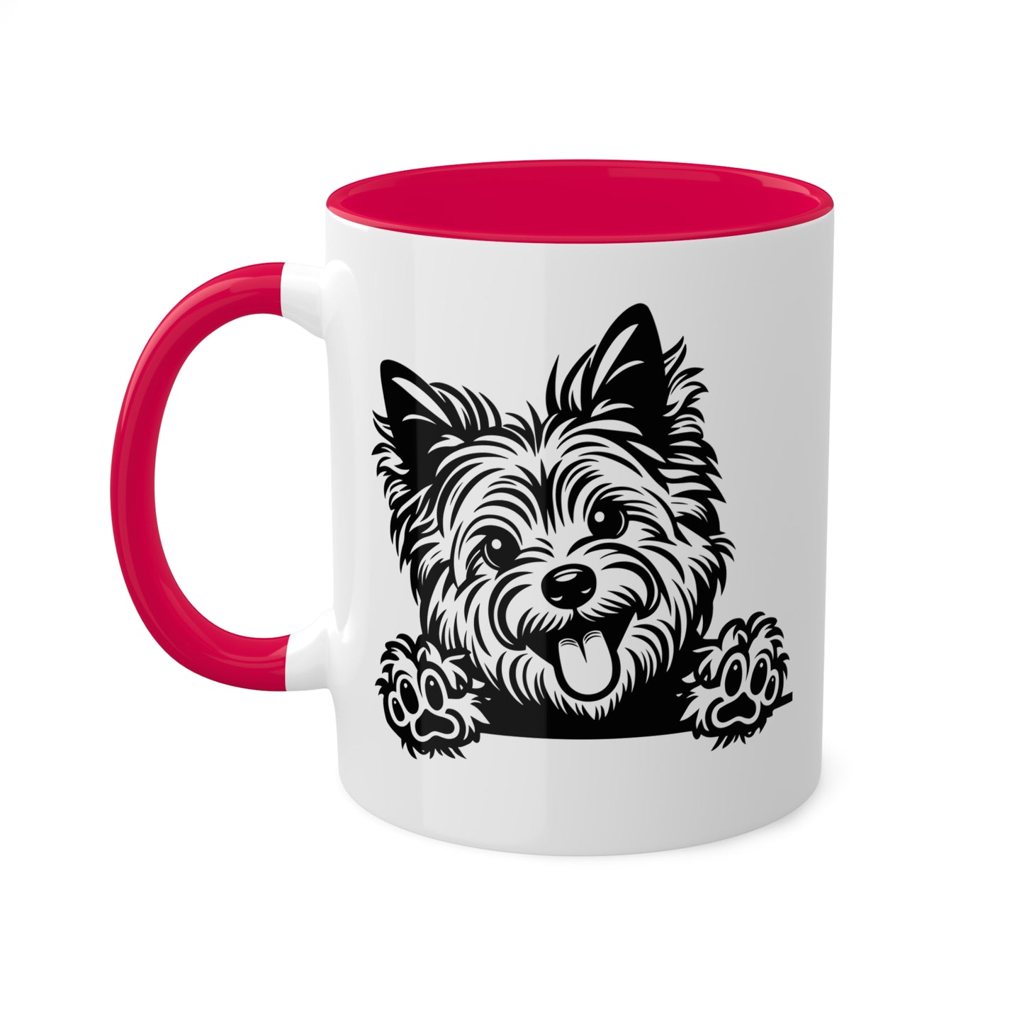 Taza de café con cara de perro terrier australiano, regalo, taza colorida de 11 oz