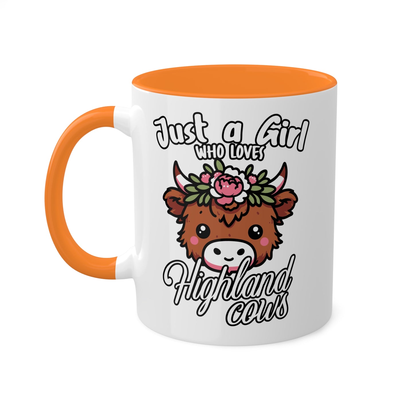 Solo una chica que ama las vacas de las Tierras Altas - Taza colorida de 11 oz