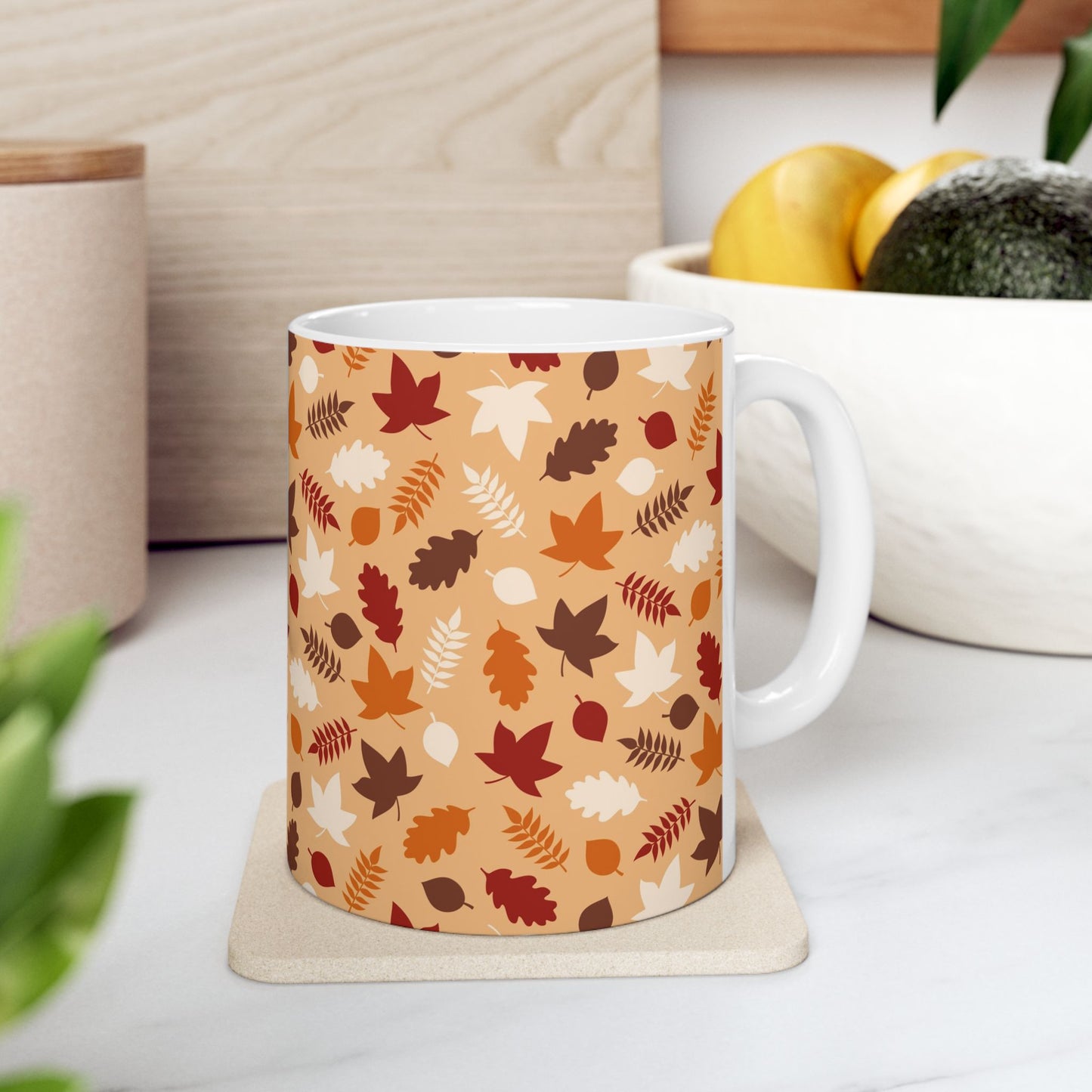 Fall Pattern Thanksgiving Coffee Gift Mug (11oz, 15oz)