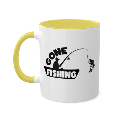 Gone Fishing On A Boat - 11oz Colorful & Fun Gift Mug