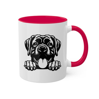 Taza de café con cara de perro mastín, regalo, taza colorida de 11 oz