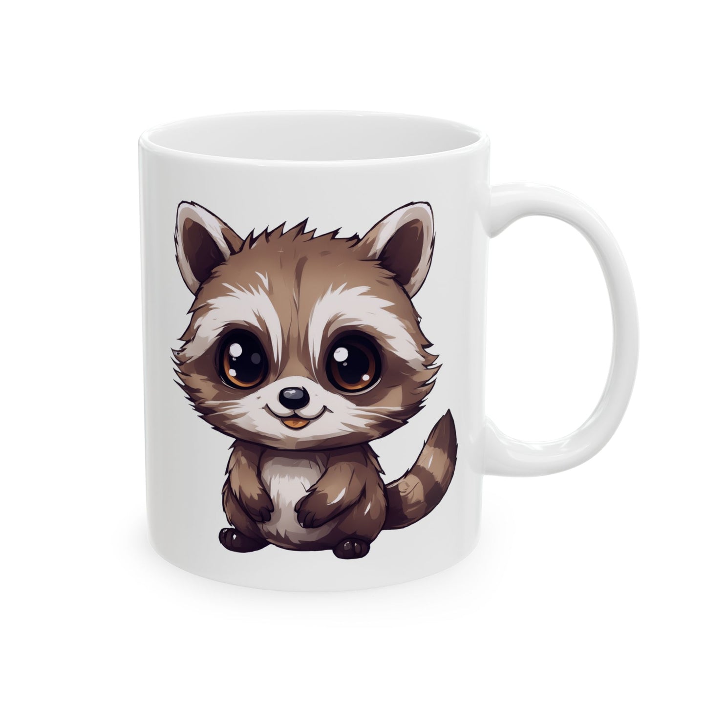 Kawaii Cartoon Raccoon - Coffee Mug (11oz, 15oz)