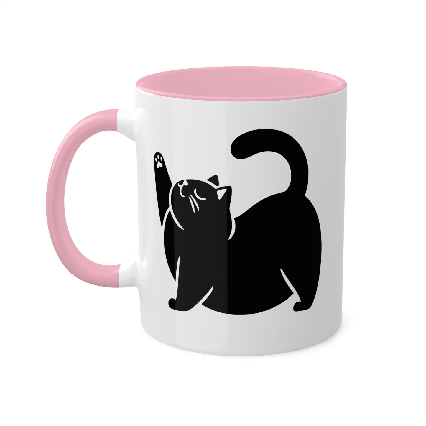 Cute Chunky Yoga Cat Stretching - 11 oz Colorful Mug