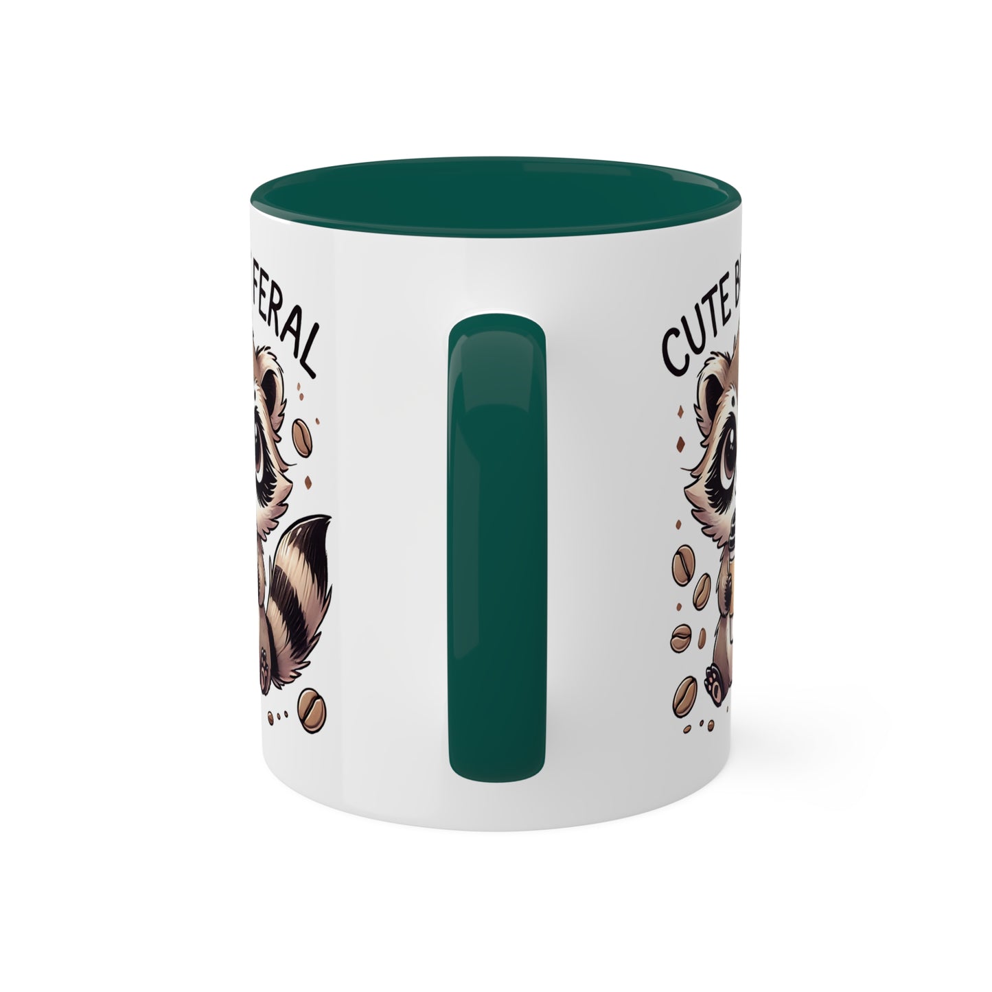 Cute But Feral - Adorable Raccoon With Coffee - 11oz Colorful Mug