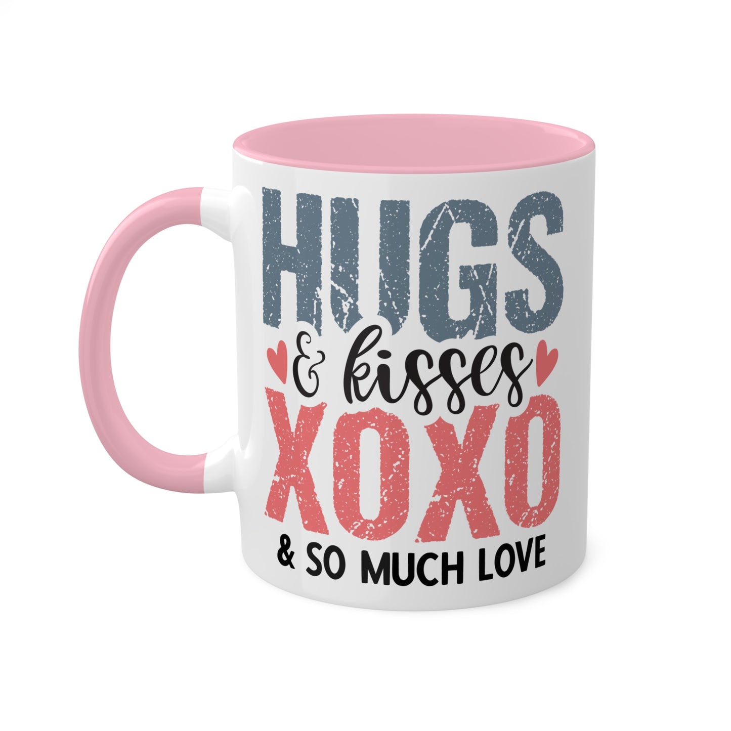 Hugs & Kisses XOXO & So Much Love - 11oz Colorful Valentine's Day Gift Mug