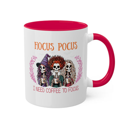 Hocus Pocus I Need Coffee To Focus - 11oz Colorful Halloween Mug