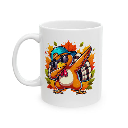 Dabbing Turkey - Fall Thanksgiving Coffee Gift Mug (11oz, 15oz)