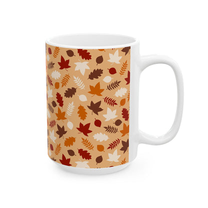 Fall Pattern Thanksgiving Coffee Gift Mug (11oz, 15oz)