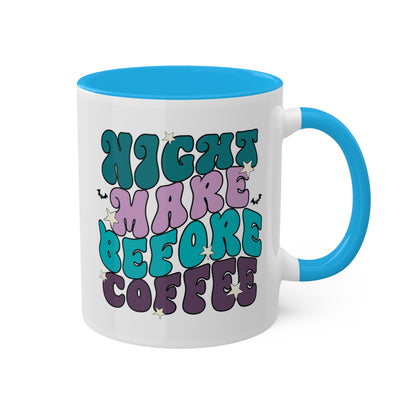 Nightmare Before Coffee - 11oz Colorful & Fun Halloween Mug - Retro Style