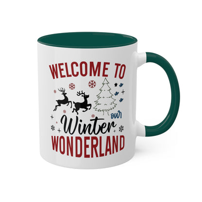 Welcome To Our Winter Wonderland - 11 oz Colorful Christmas Gift Mug