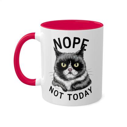 No, hoy no - Taza de café colorida de 11 oz