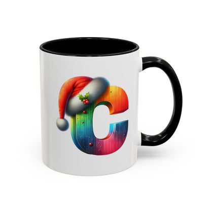 "C" Christmas Alphabet Letter - Holiday Gift Mug (11, 15oz)