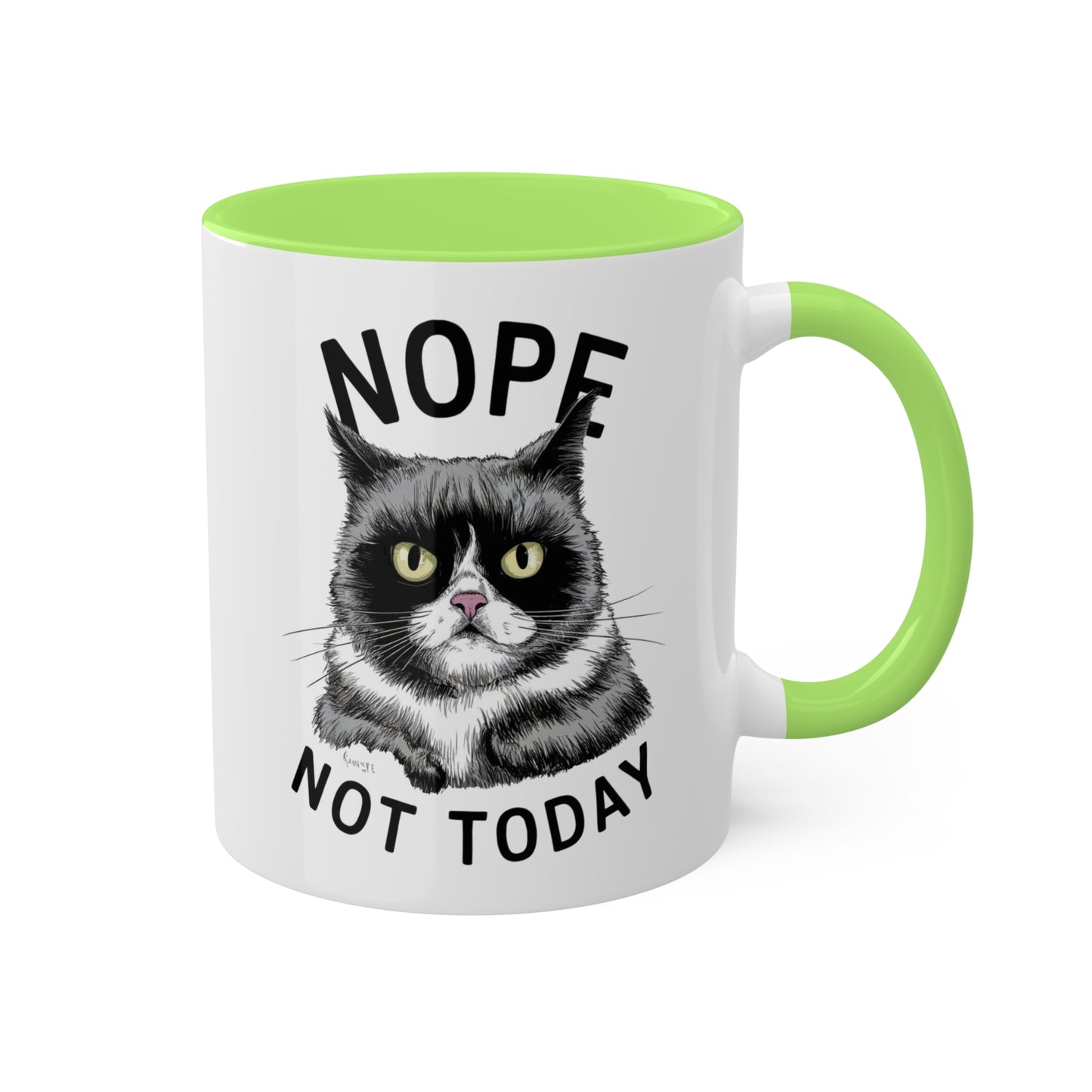 No, hoy no - Taza de café colorida de 11 oz